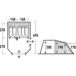 HIGH PEAK Bozen 5.0 - Familienzelt -Camping Verkäufe high peak bozen 5 0 familienzelt light grey dark green hip 11836 9